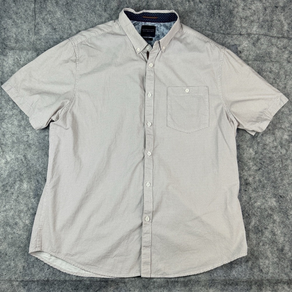 Denim & Flower Ricky Singh Mens XL Slim Fit Button-Up Shirt Geometric‎ Print